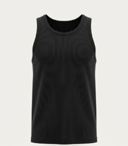 Black ribbed cotton tank top, low-MOQ custom manufacturer