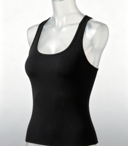 Black ribbed athletic racerback tank top, custom wholesale manufacturer