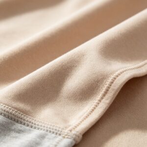 Bamboo jersey knit surface on finished briefs showing the fine loop structure